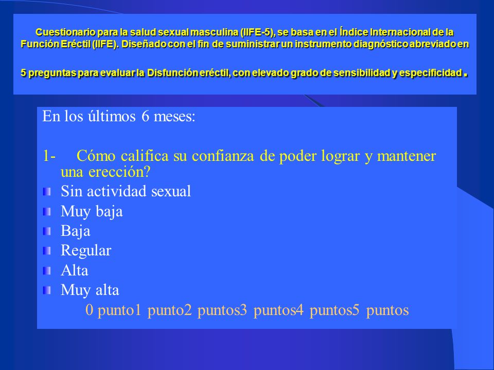 diapositivas de diagnóstico de disfunción eréctil